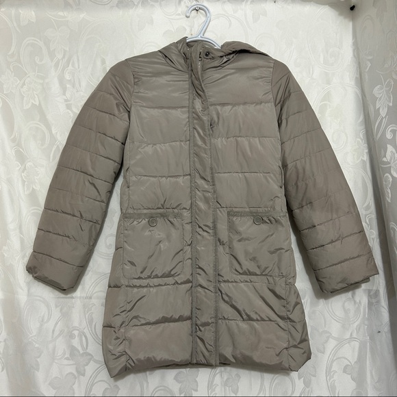 Gap Kids Muted Shiny Stone Grey Waterproof Parka Winter Jacket - Picture 2 of 12